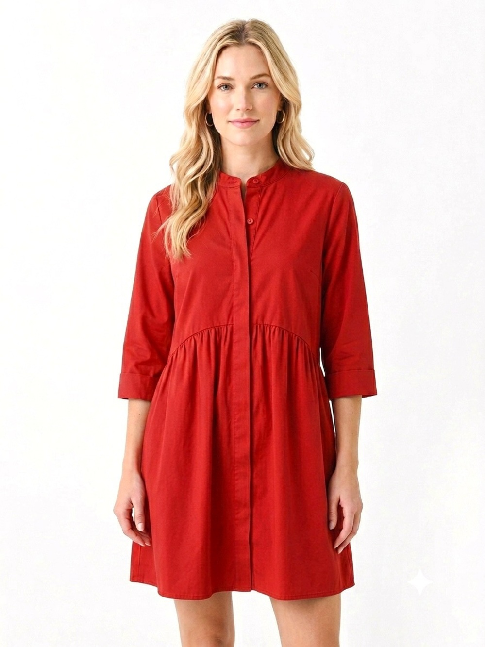 Tuckernuck Fiery Red Royal Shirt Dress Size M